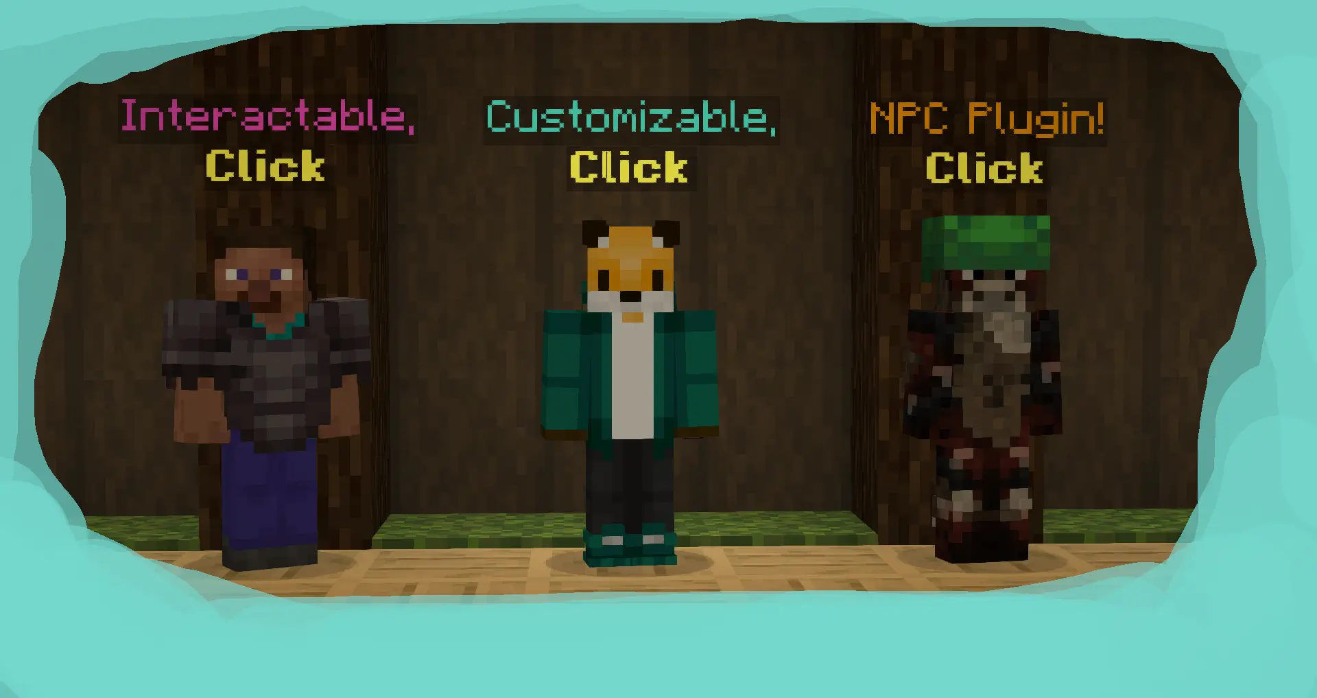 Three custom NPCs created with the Citizens plugin