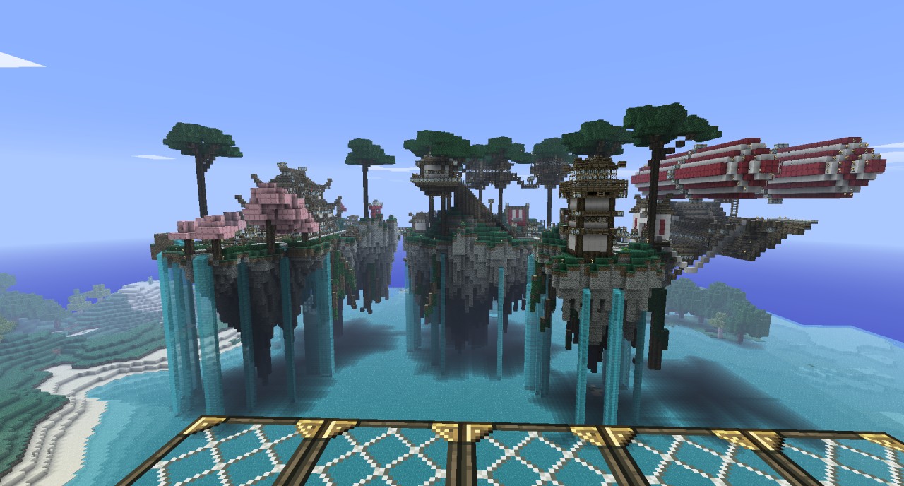 A big island base built in Minecraft