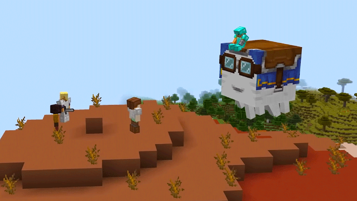 Image showcasing the new Happy Ghasts in the new Minecraft 1.21.6 update
