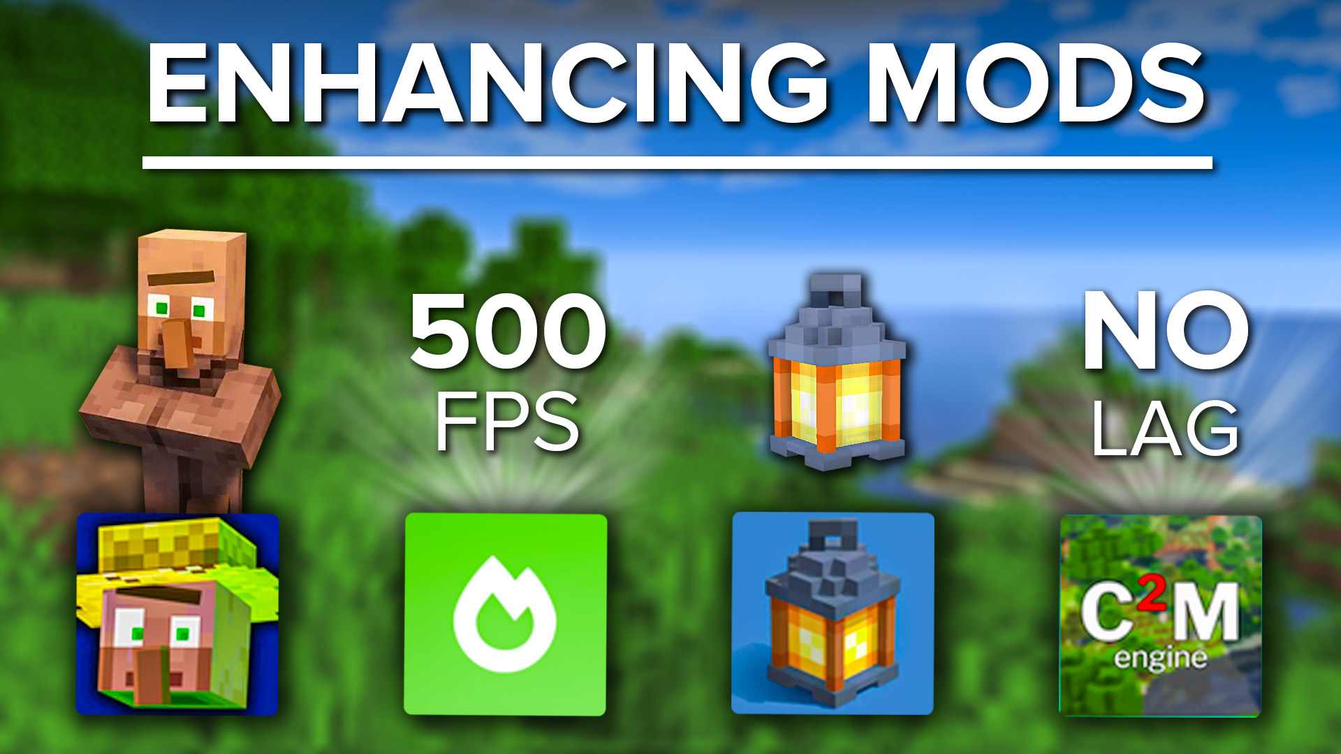 Banner image showcasing enhancing mods for Minecraft