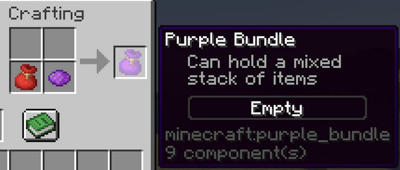 This image showcases the recipe for crafting a colored version of the bundle.