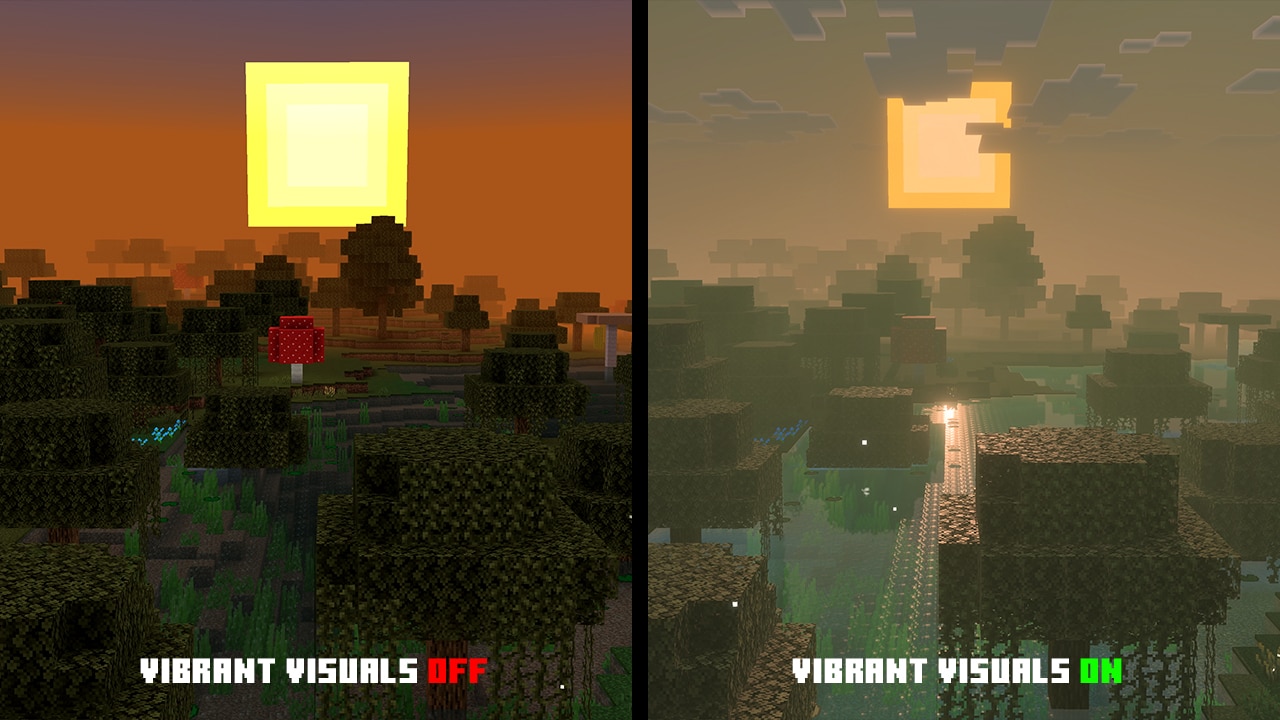 Image showcasing the Vibrant Visuals on Bedrock Edition