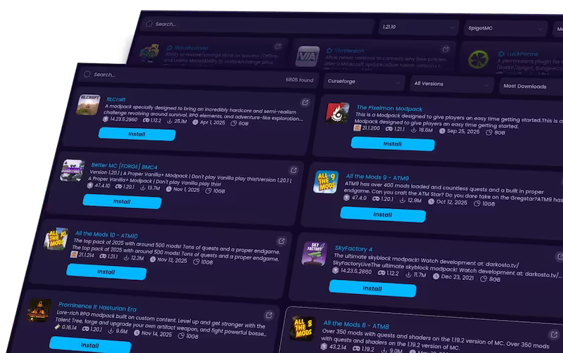 Modpacks & plugins