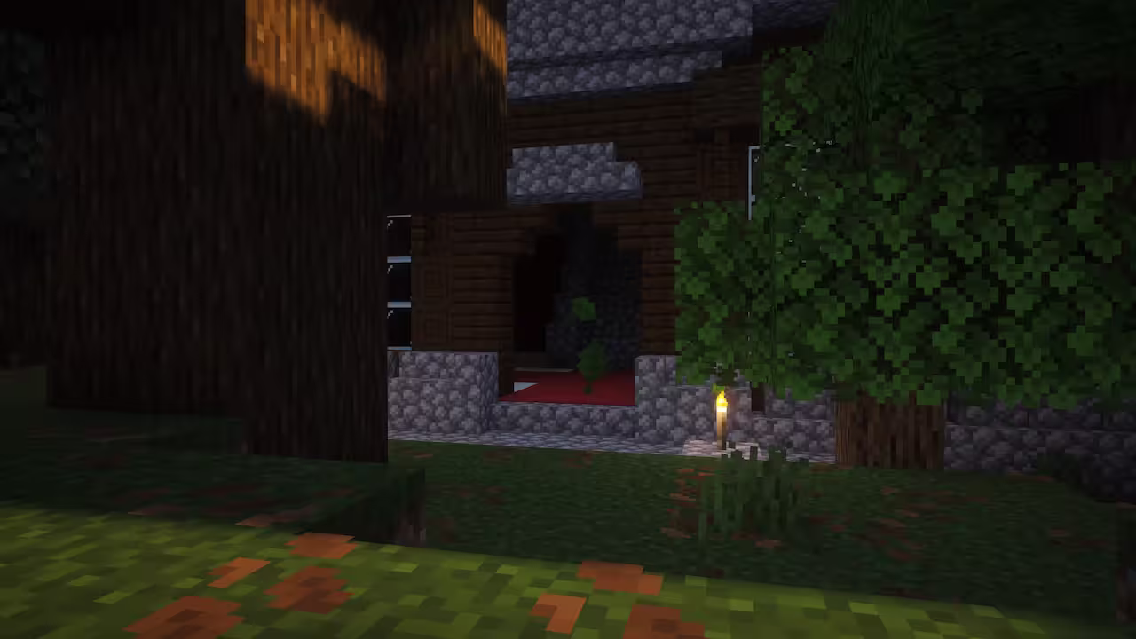 image of an unique minecraft island with important structures