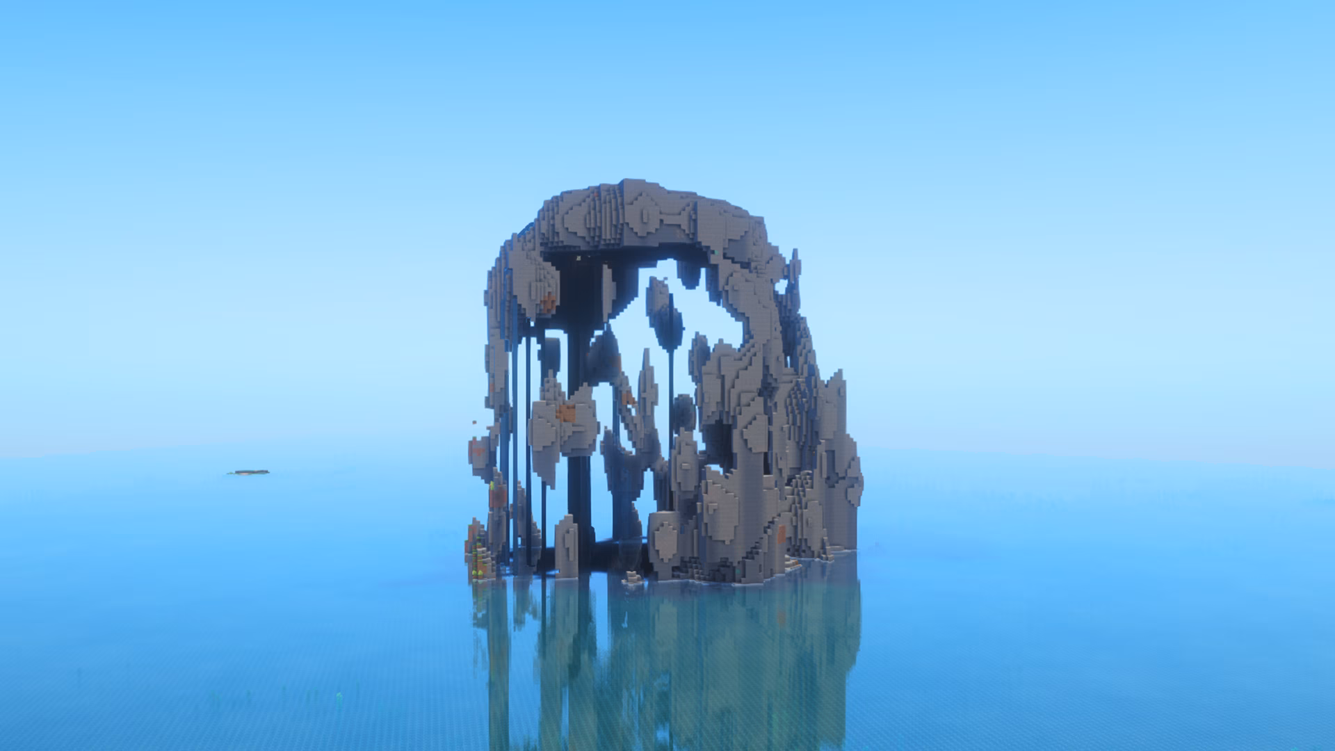 Odd-looking giant hollow rock island
