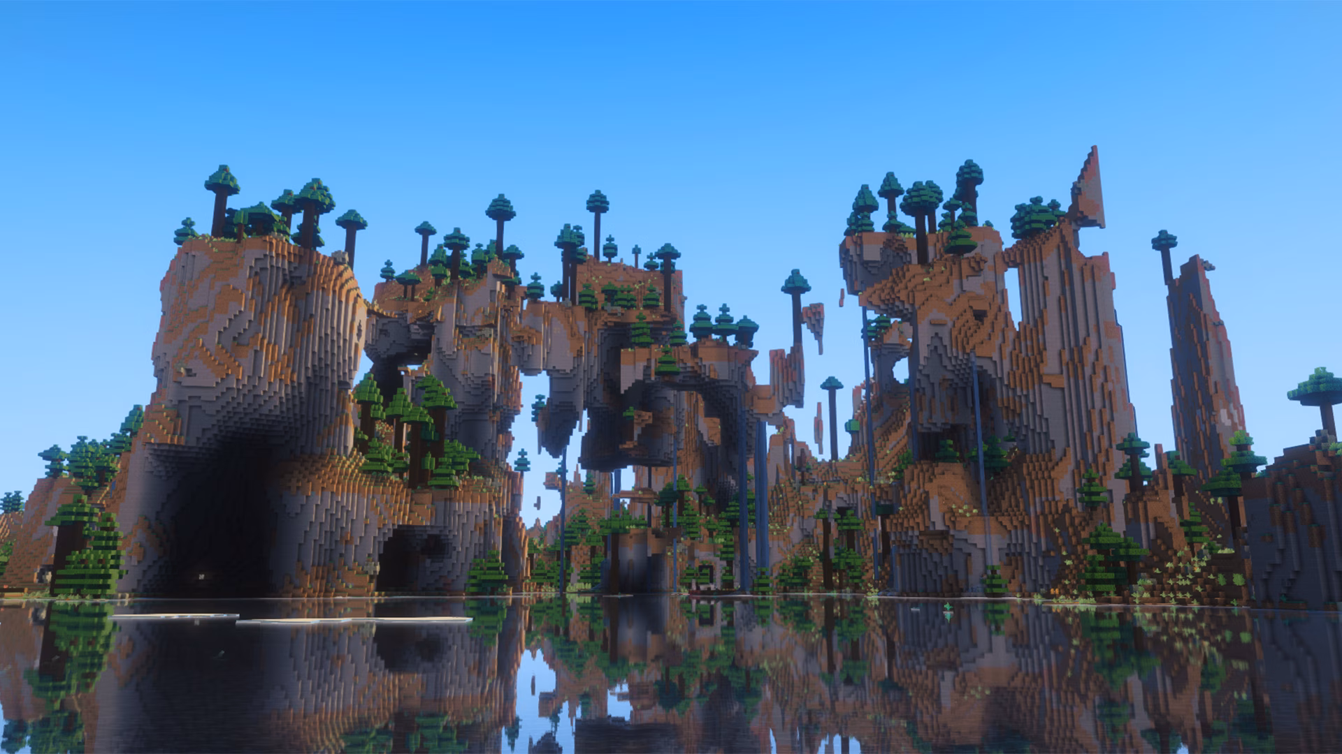 A beautiful hollow mountain Minecraft seed