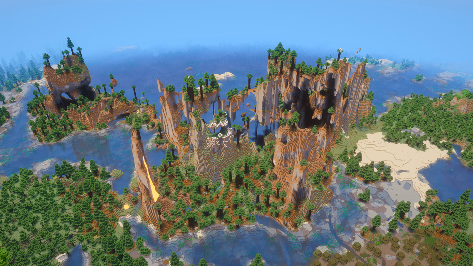 A beautiful hollow mountain Minecraft seed