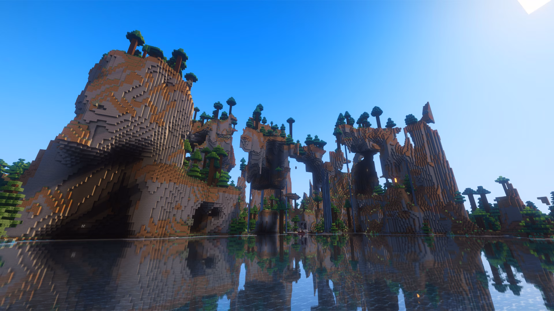 A beautiful hollow mountain Minecraft seed