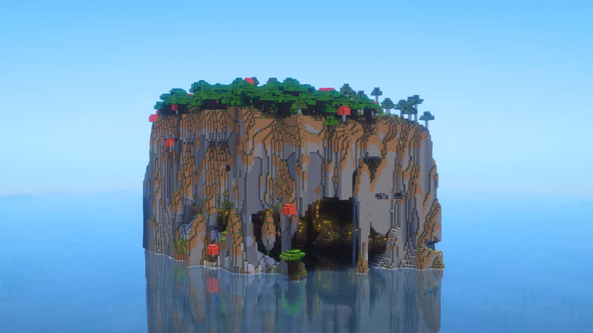 Minecraft island with steep cliffs seed