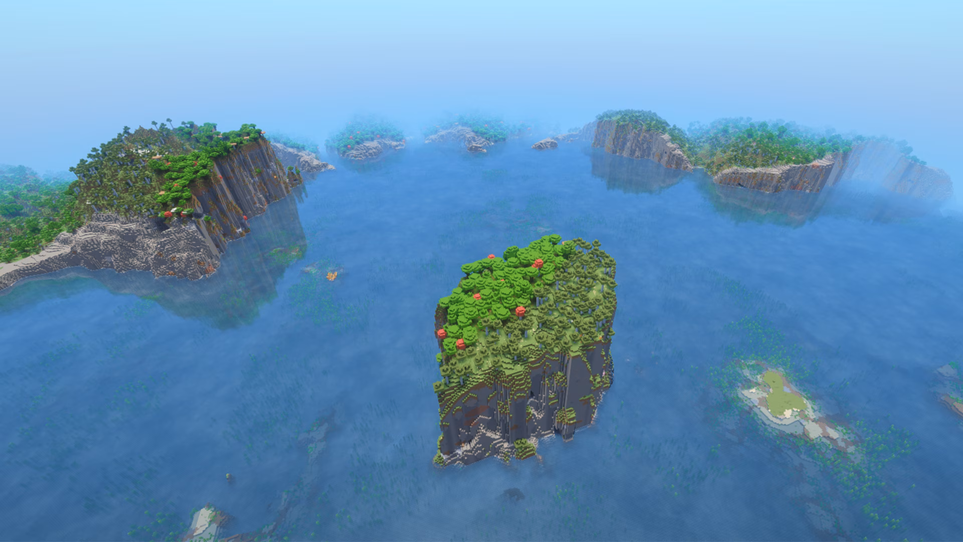 Minecraft island with steep cliffs seed