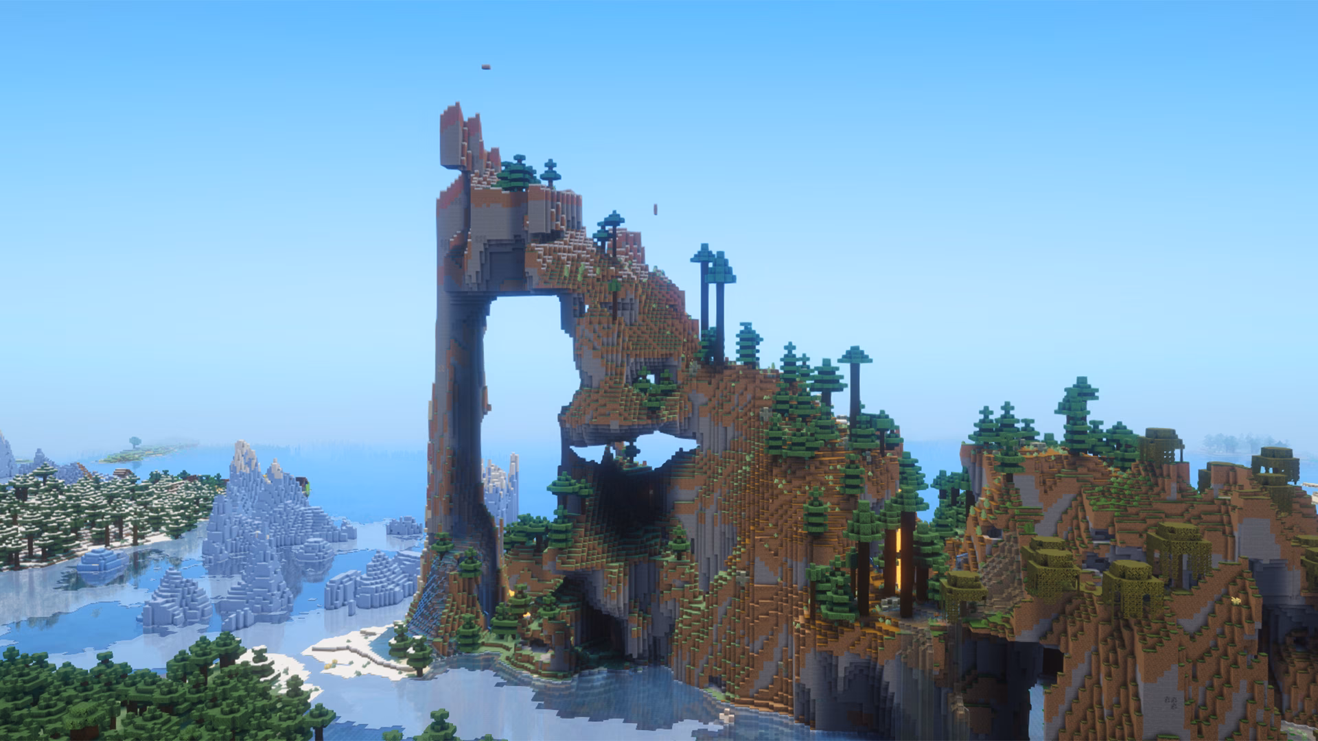 Hollow mountain next to the village