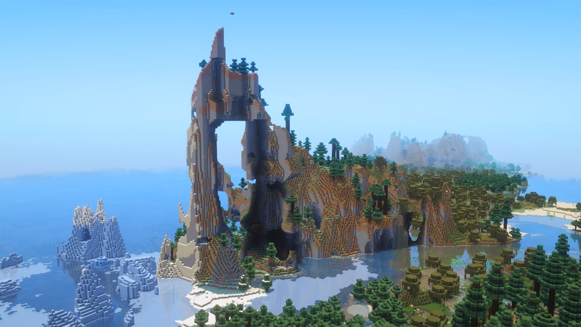 Minecraft hollow mountain in taiga biome