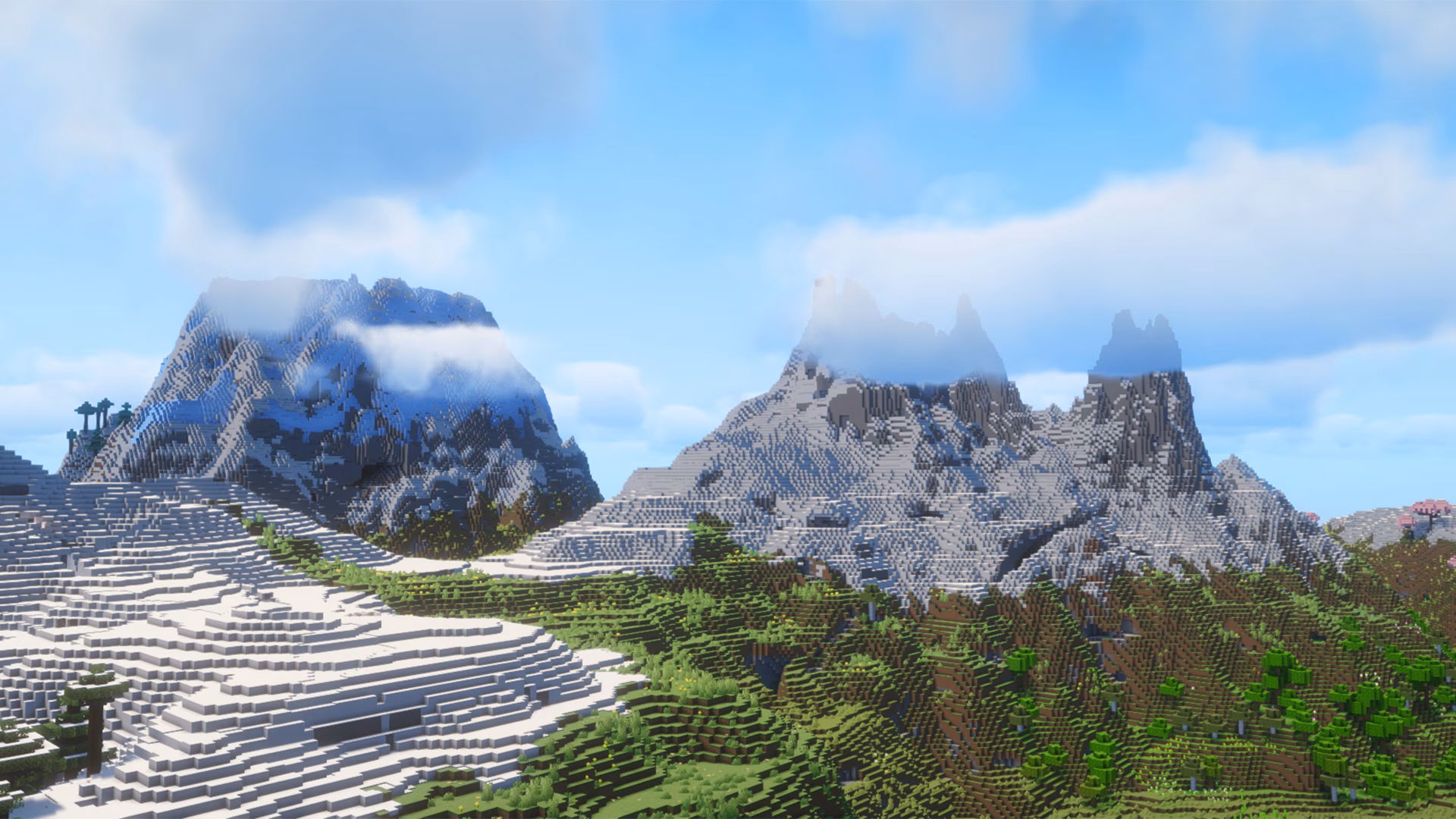 The highest mountain (256 blocks)