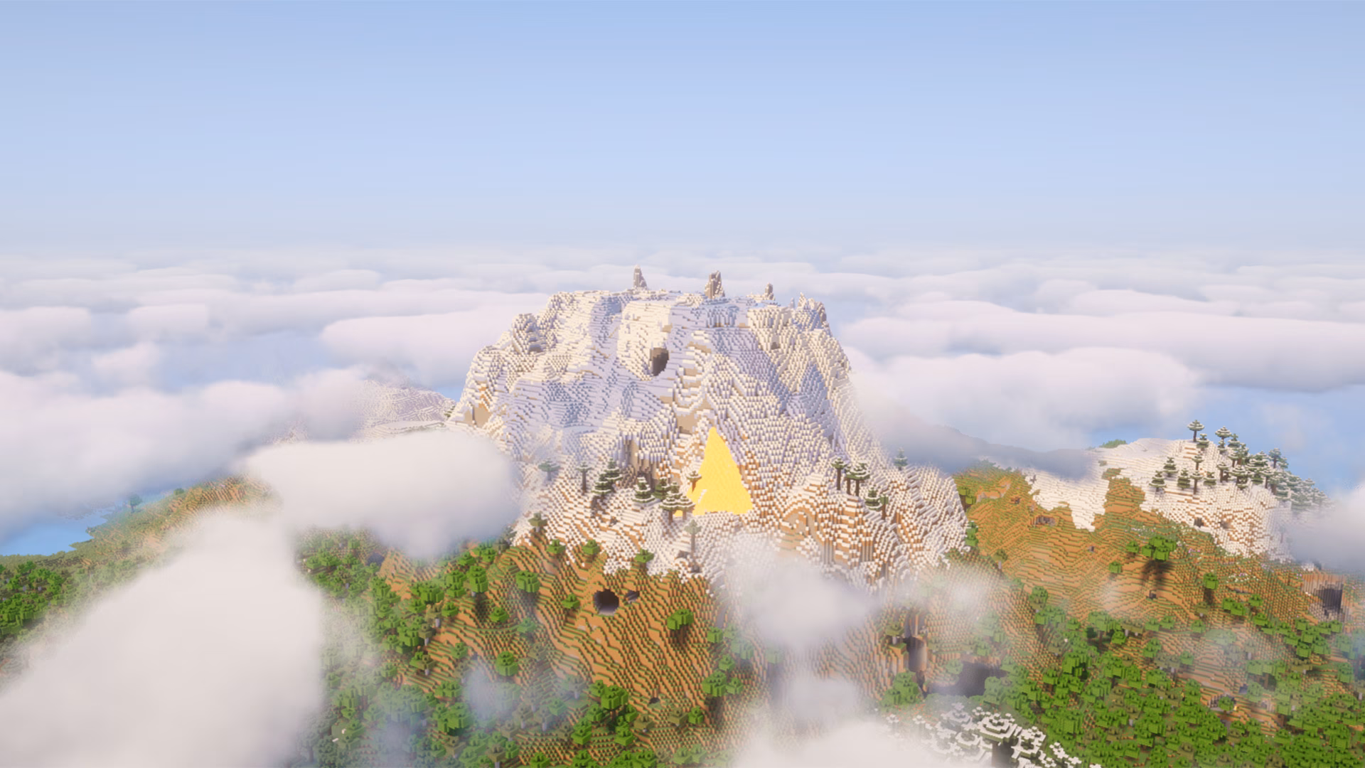 The highest mountain (256 blocks)