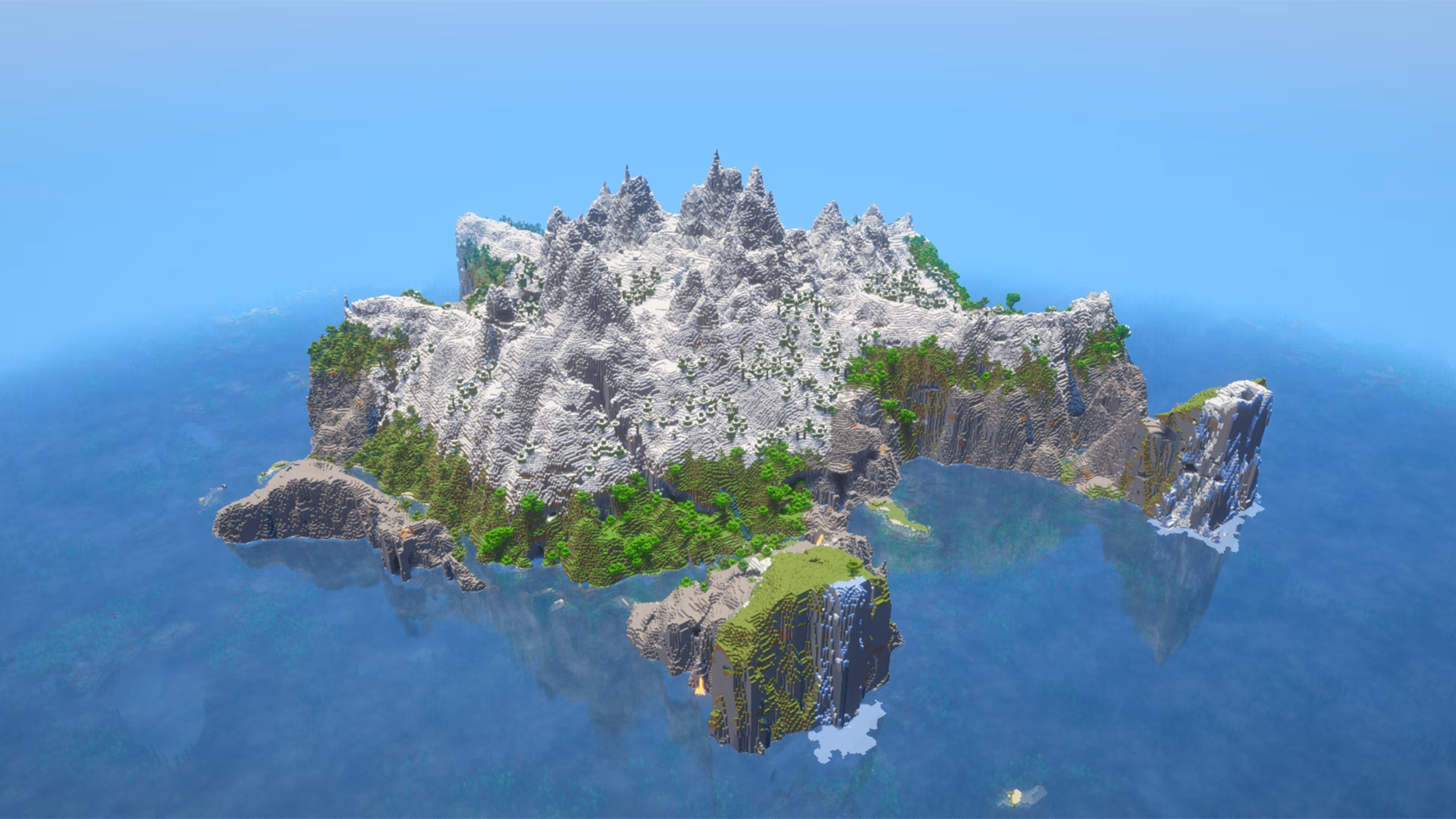 Island with cliffs and a big mountain