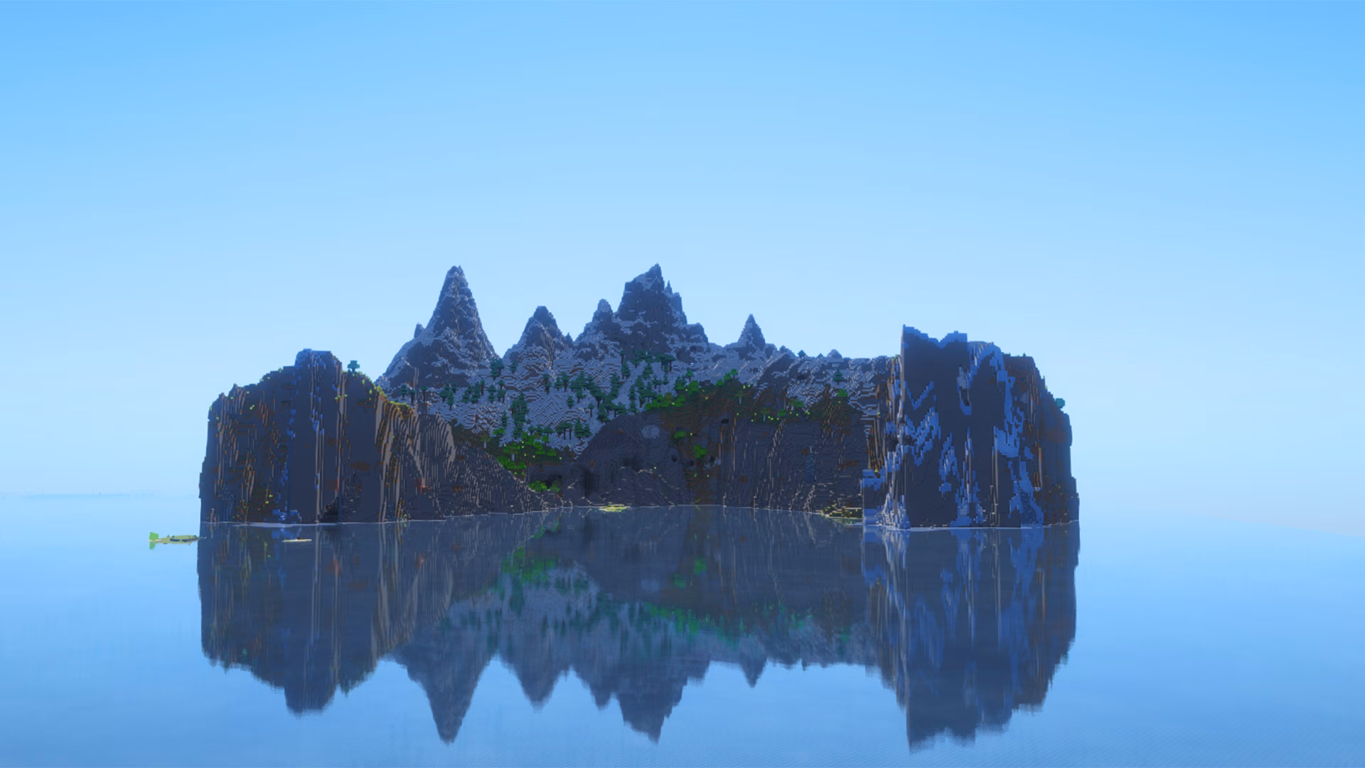 Island with cliffs and a big mountain