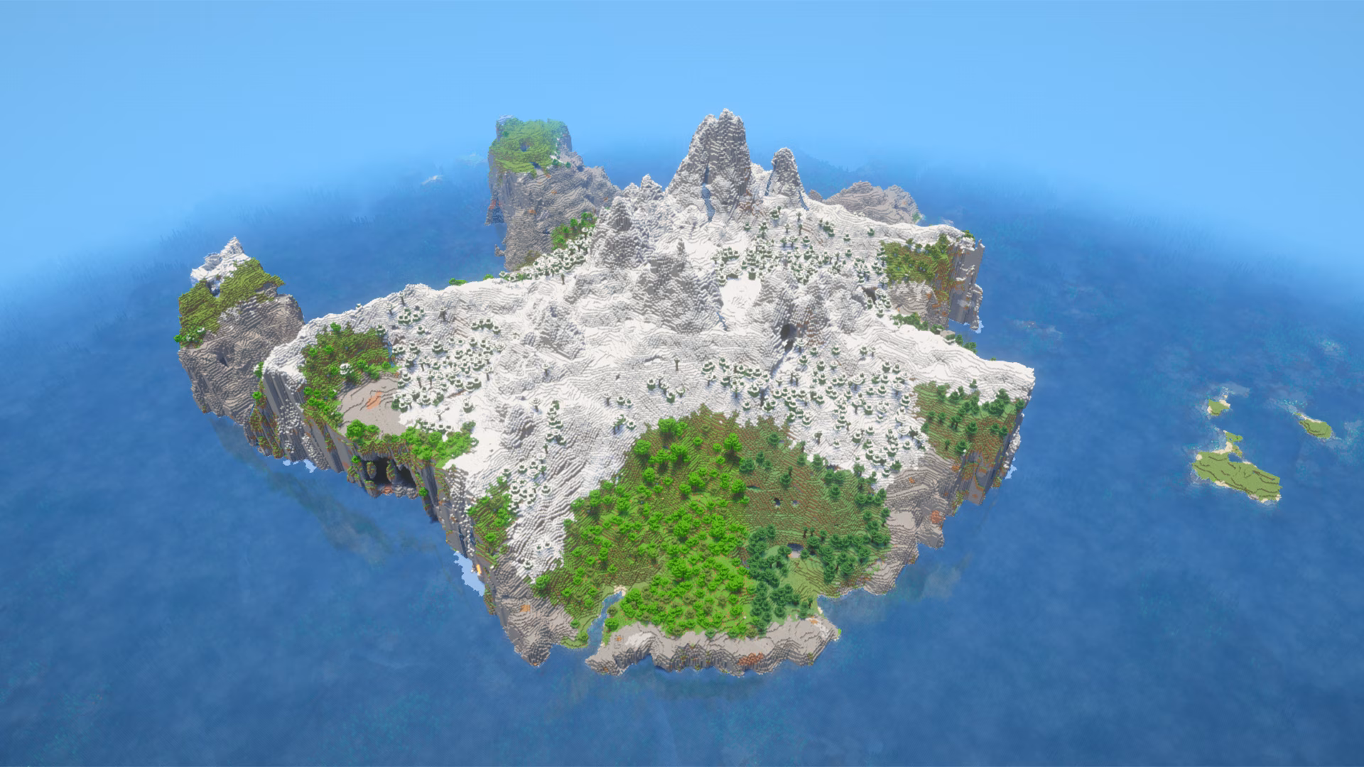 Island with cliffs and a big mountain