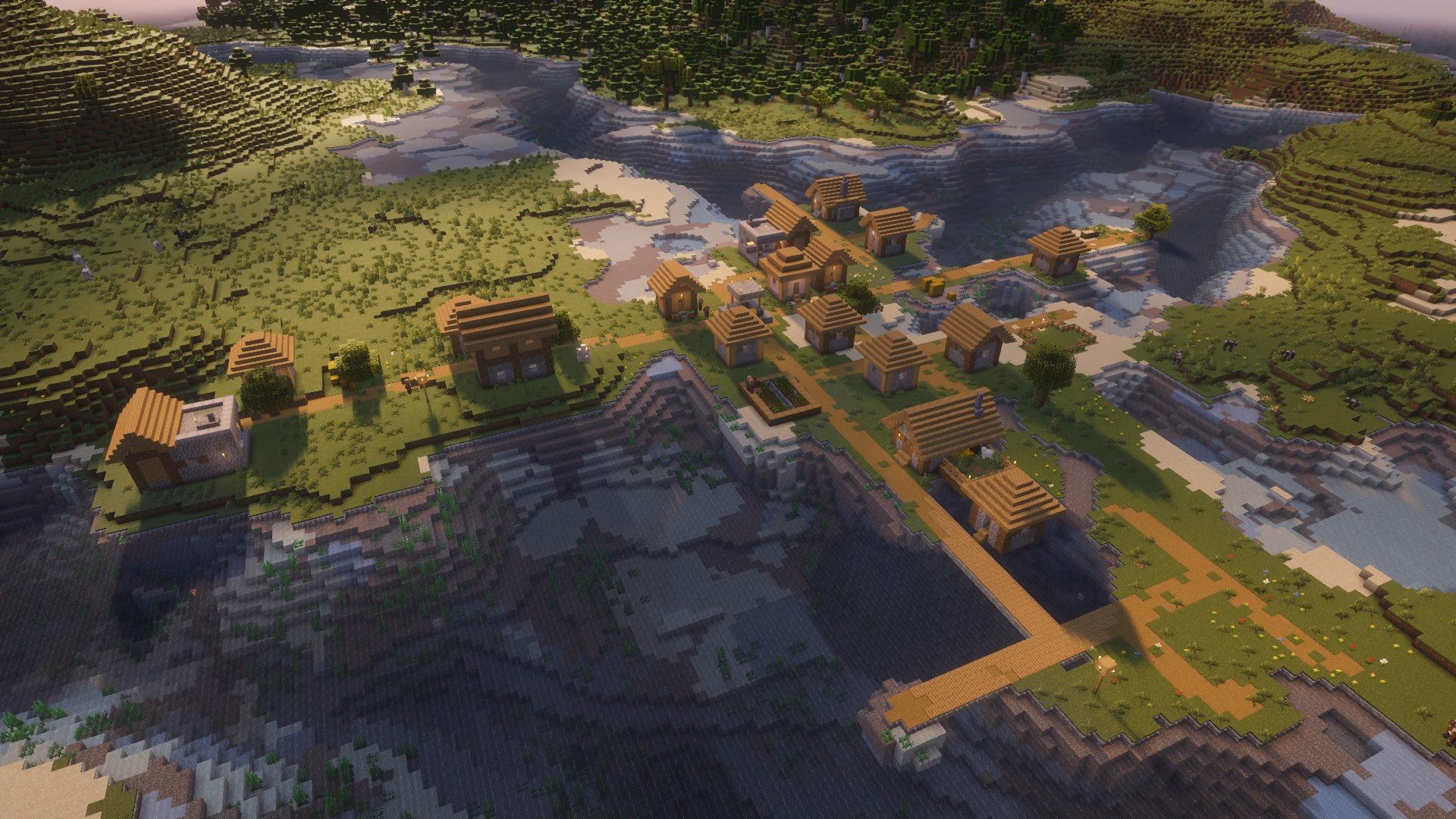 Image for a circular cherry grove seed in Minecraft