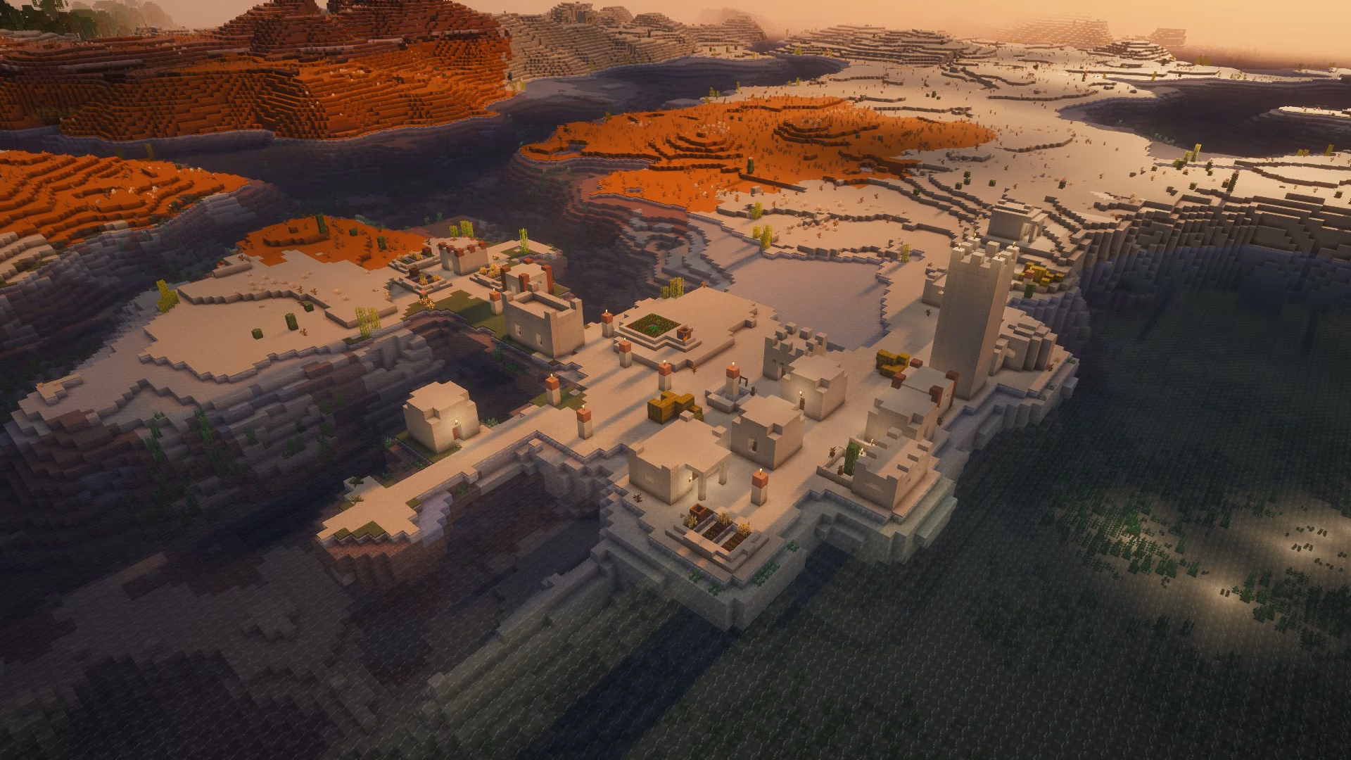 Image of a Minecraft seed with a village island